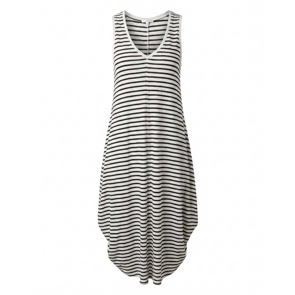 Z Supply Black White Striped Sleeveless Tank Maxi‎ Dress 100% Cotton Size XS